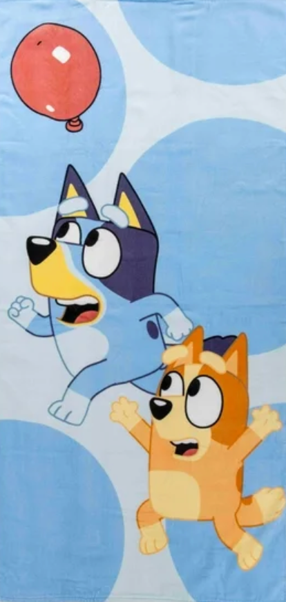 Bluey Beach Towel – 100% Cotton, 28" x 58", Kids Bath or Pool Towel